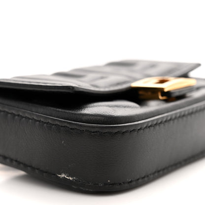 Fendi Nappa Matisse FF Embossed Nano Baguette Charm Black 9 of 10