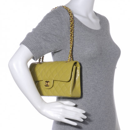 Chanel Caviar Quilted Small Double Flap Chartreuse 2 of 9