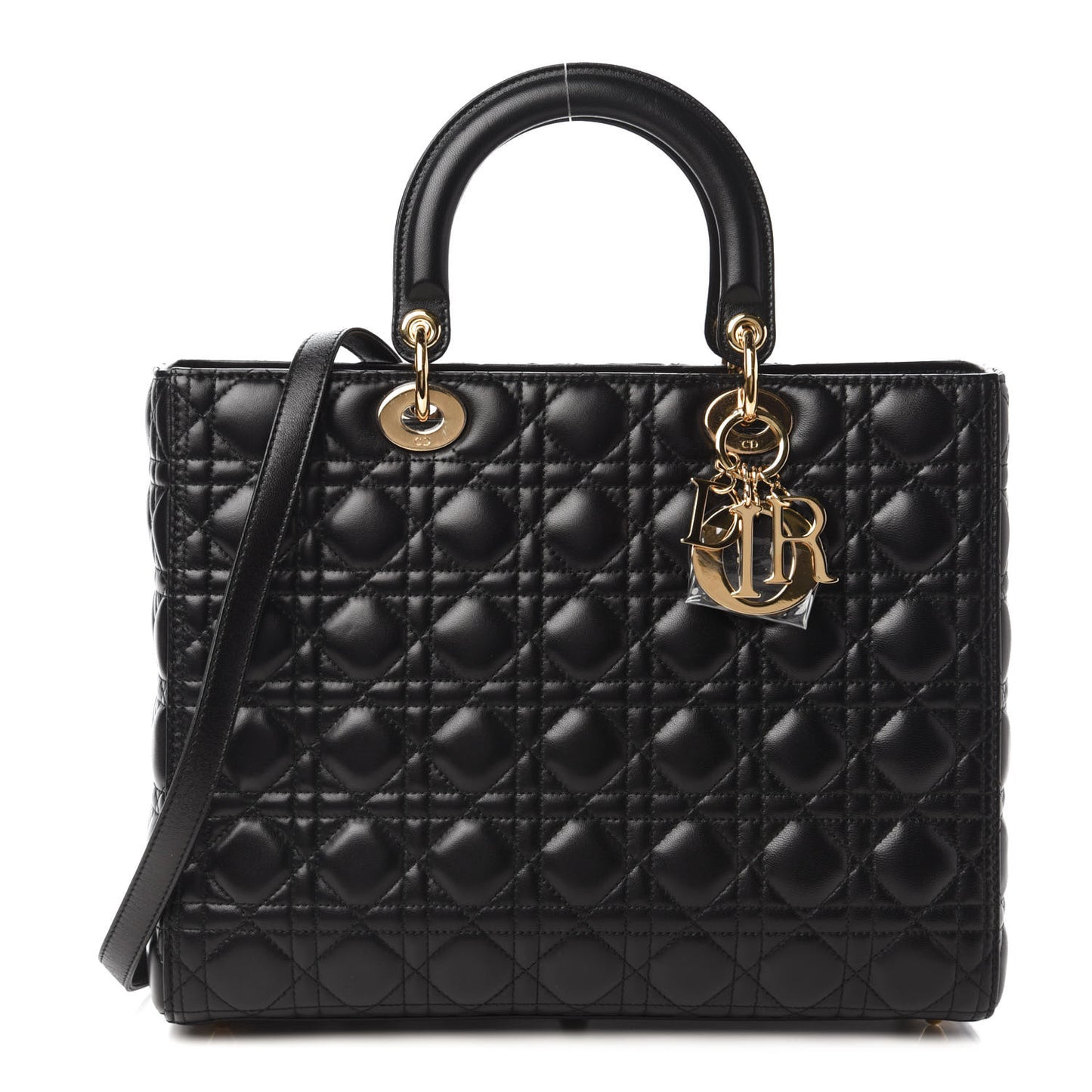 Lambskin Cannage Large Lady Dior Black