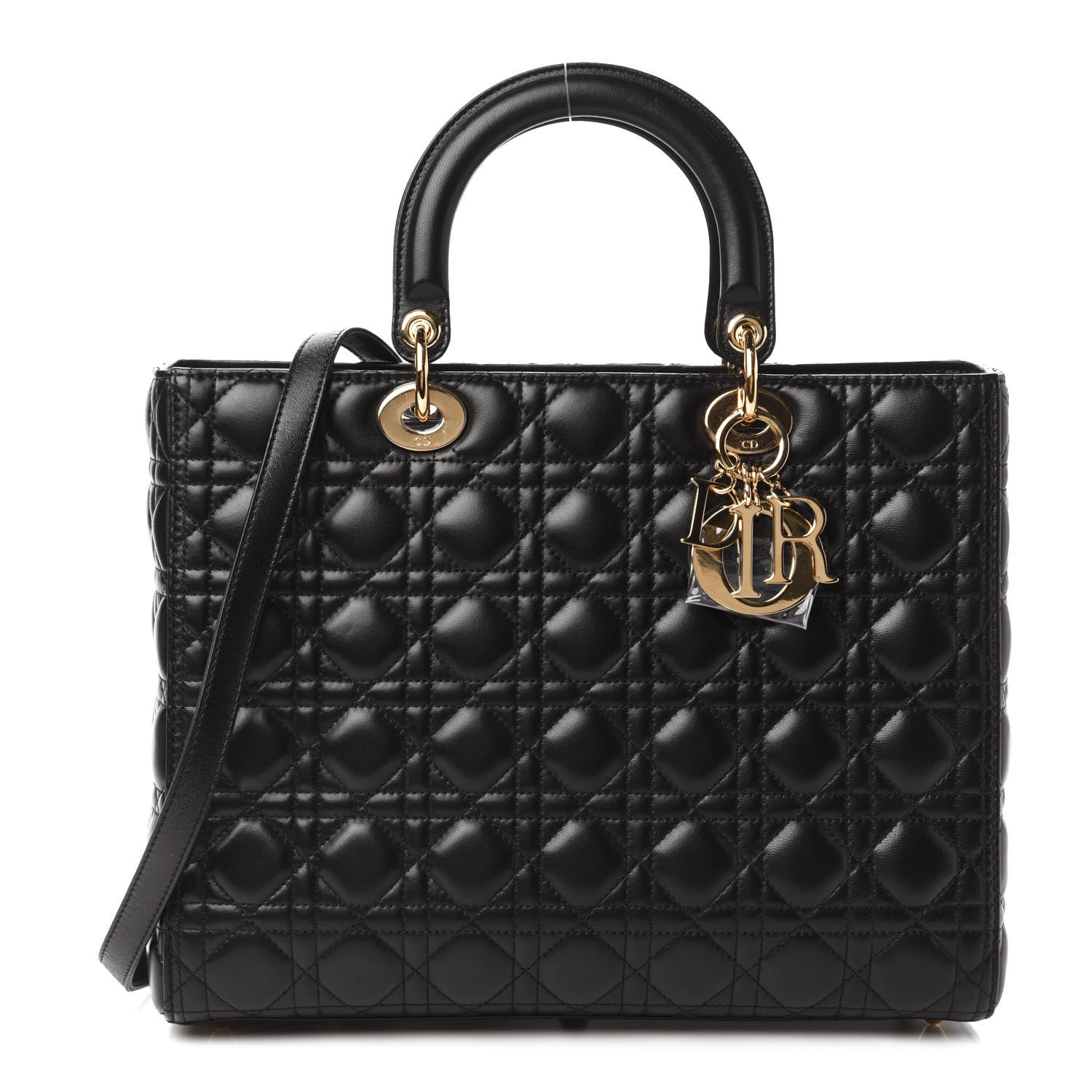 Christian Dior Lambskin Cannage Large Lady Dior Black 1 of 11