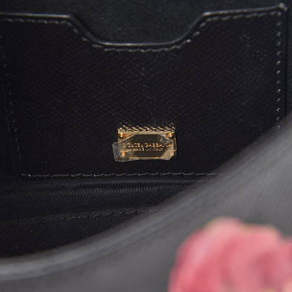 Dolce & Gabbana Dauphine Tulip Print Small Miss Sicily Satchel Black 6 of 7