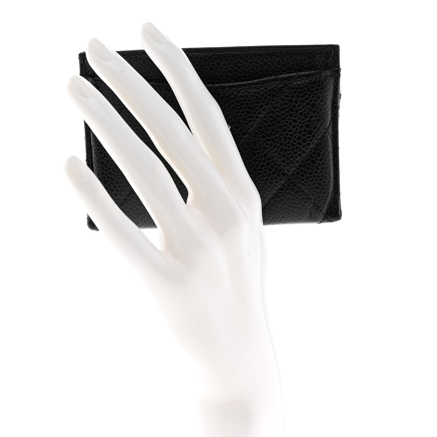 Caviar Quilted Card Holder Black