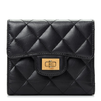 Chanel Aged Calfskin Quilted Reissue Compact Wallet Black 1 of 9