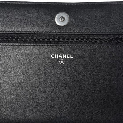 Chanel Calfskin Chevron Quilted Tassel Wallet On Chain Black 6 of 9
