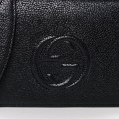 Gucci Pebbled Calfskin Soho Wallet on Chain Black 7 of 9