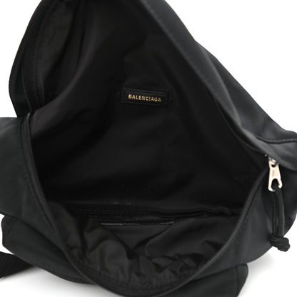 Balenciaga Recycled Sport Nylon Logo Embroidered Wheel Beltpack Black 5 of 9