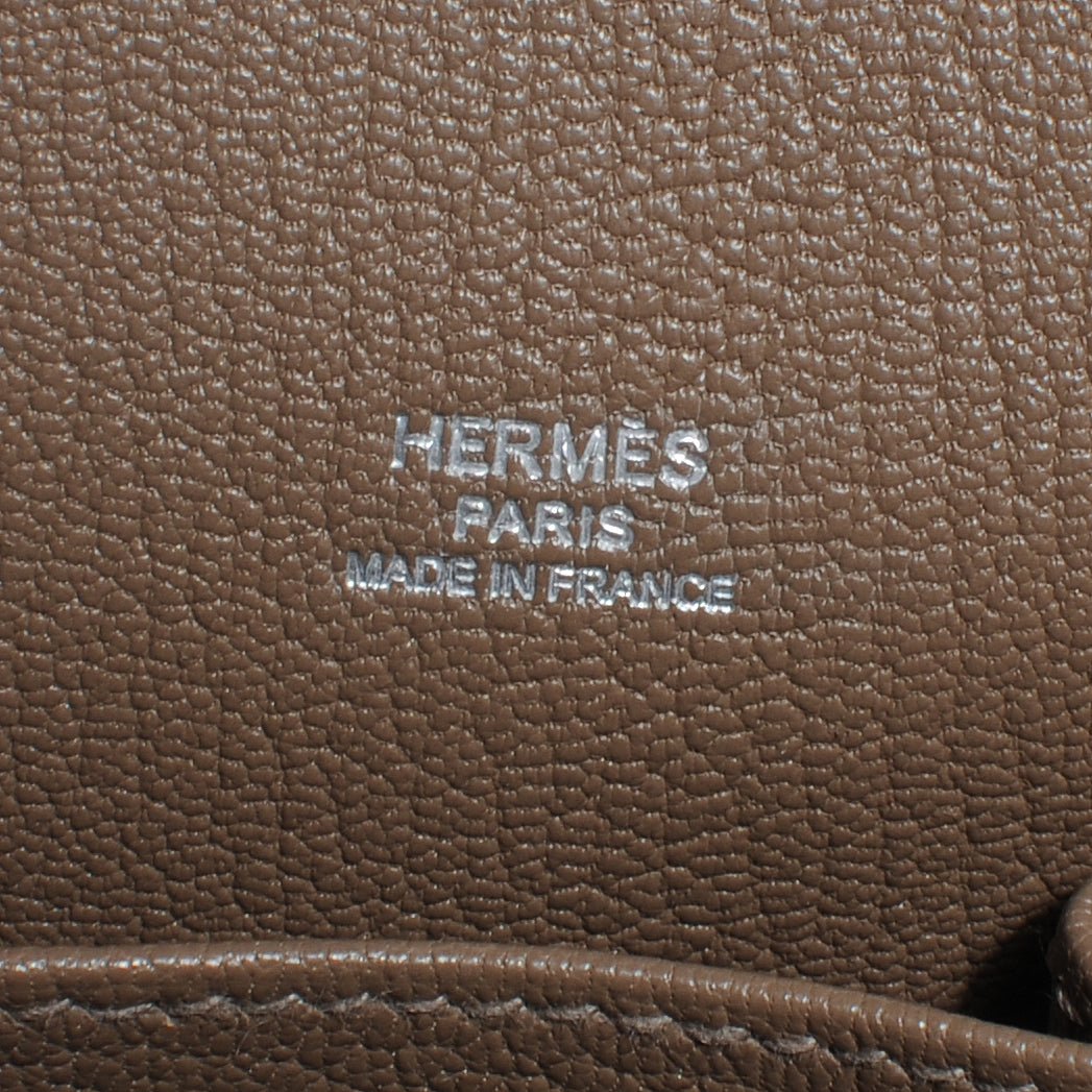 Hermes Taurillon Clemence Eclat Jypsiere 28 Etain and Etoupe 6 of 7