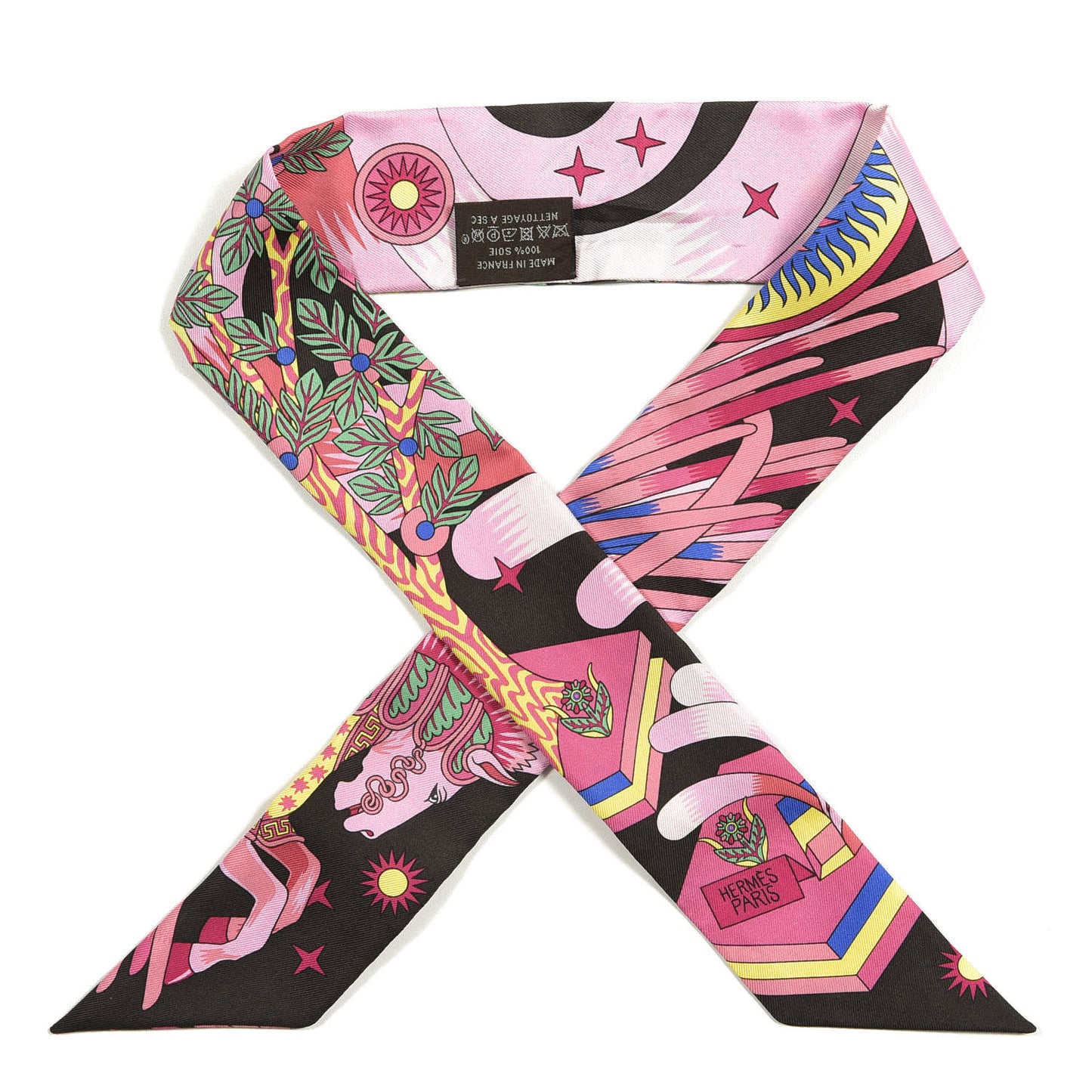 Silk La Source de Pegase Twilly Ebene Rose Vif Jaune Vif
