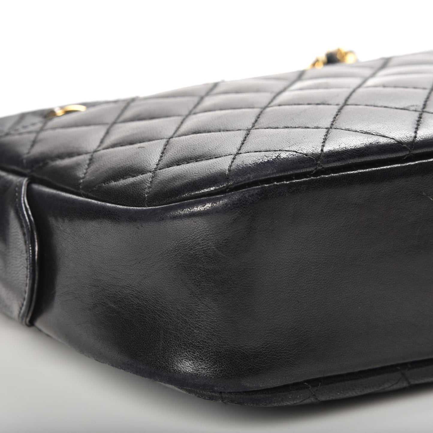 Lambskin Quilted Camera Case Black