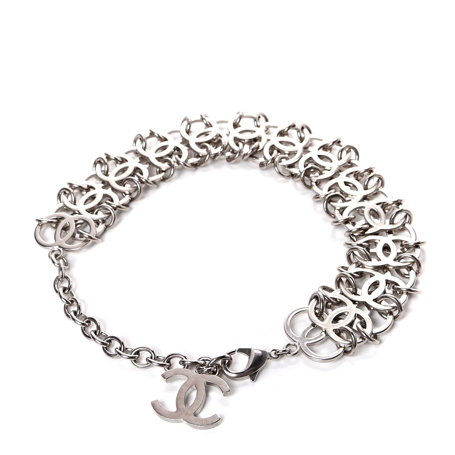 Chanel CC In The Air Choker Necklace Silver 2 of 3