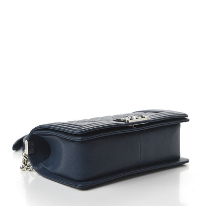 Chanel Caviar Quilted Medium Boy Flap Navy 4 of 11