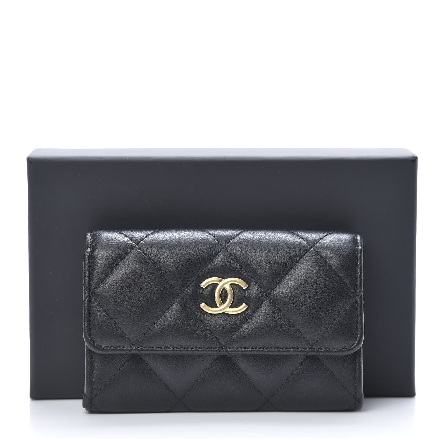 Chanel Lambskin Quilted Flap Card Holder Black 11 of 11
