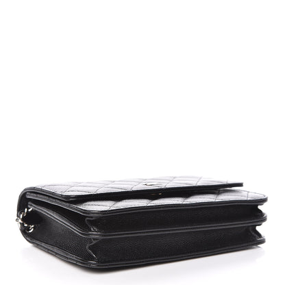 Chanel Caviar Quilted Square Wallet On Chain WOC Black 4 of 11
