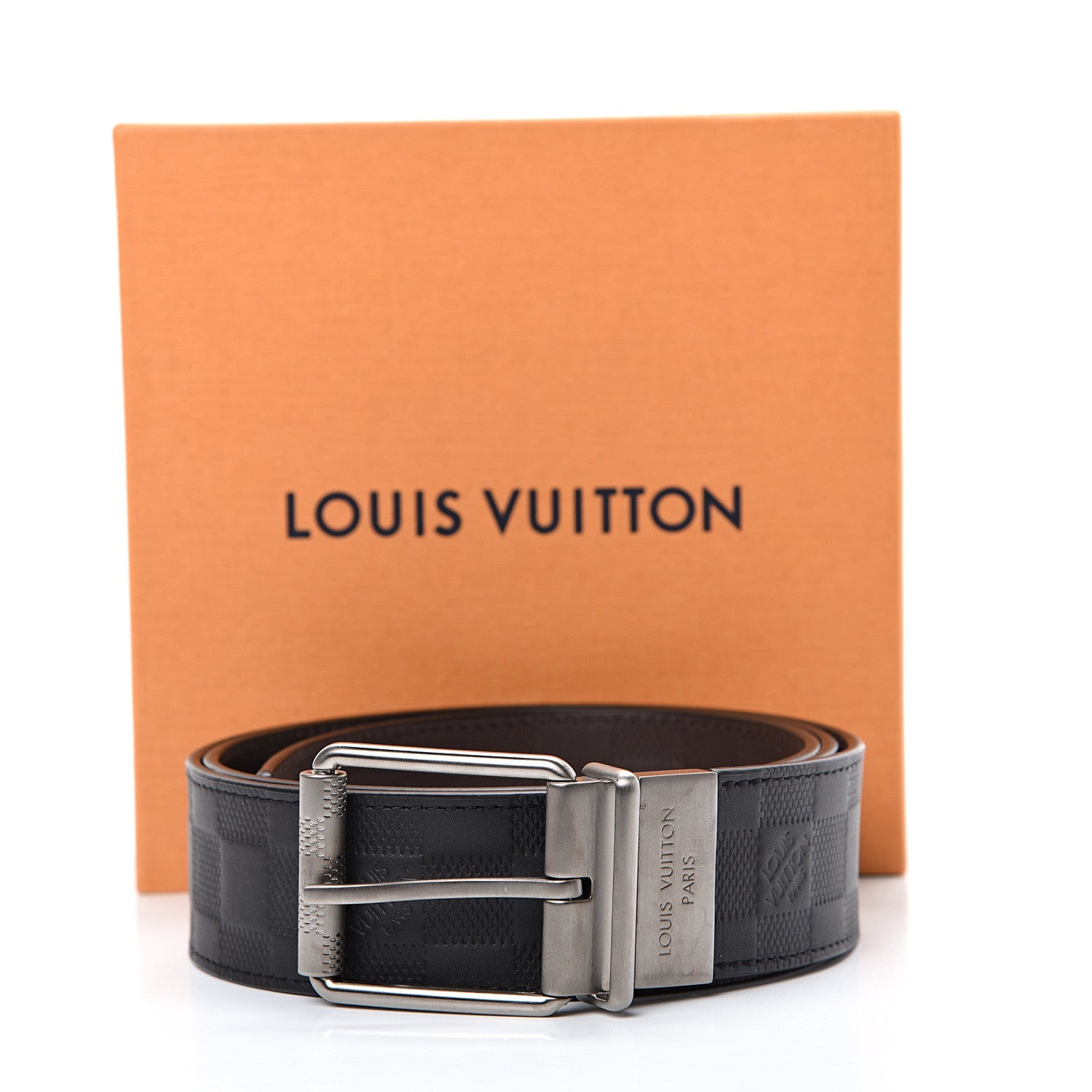 Louis Vuitton Damier Infini Calfskin 40mm Reversible Belt 100 Black Moka 7 of 7