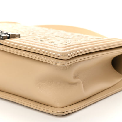 Chanel Calfskin Embossed New Medium Cordoba Boy Flap Ecru 9 of 9