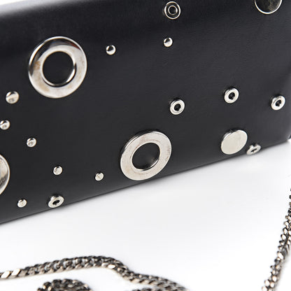 Alexander McQueen Calfskin Grommet Skull Wallet On Chain Black 10 of 12