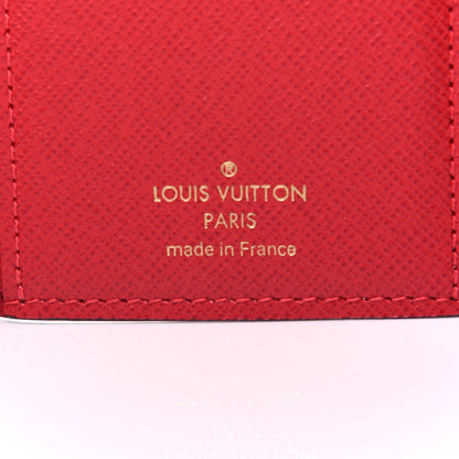 Louis Vuitton Damier Ebene Victorine Wallet Red 6 of 8