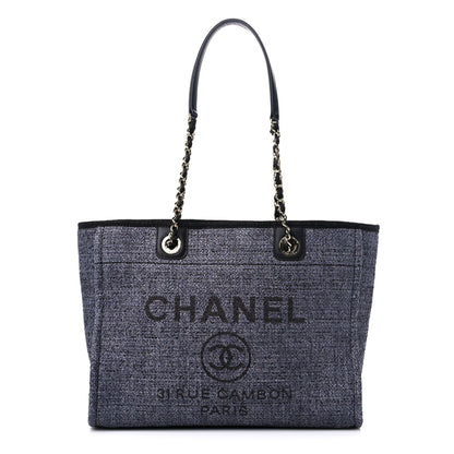Chanel Lurex Boucle Small Deauville Tote Black 1 of 9