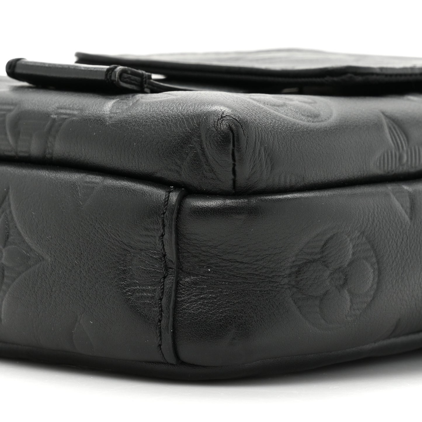 Calfskin Monogram Shadow Double Phone Pouch NM Black