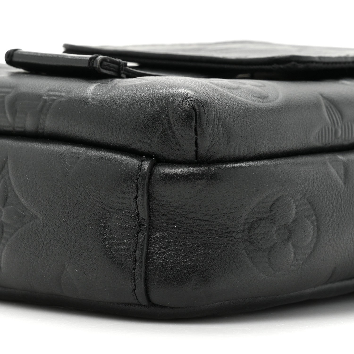 Louis Vuitton Calfskin Monogram Shadow Double Phone Pouch NM Black 7 of 8