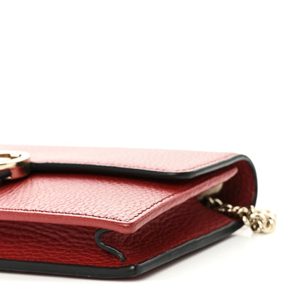 Gucci Dollar Calfskin Interlocking G Chain Wallet Red 10 of 10