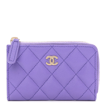Chanel Caviar Quilted Zipped Key Holder Case Purple 1 of 7