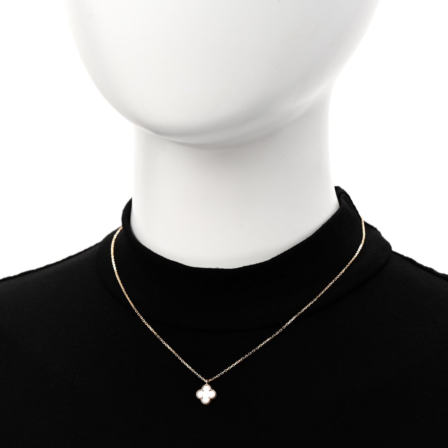 18K Yellow Gold Mother of Pearl Sweet Alhambra Pendant Necklace