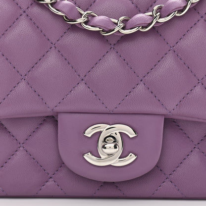 Chanel Lambskin Quilted Mini Square Flap Purple 8 of 10