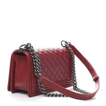 Chanel Caviar Quilted Medium Boy Flap Red 3 of 12