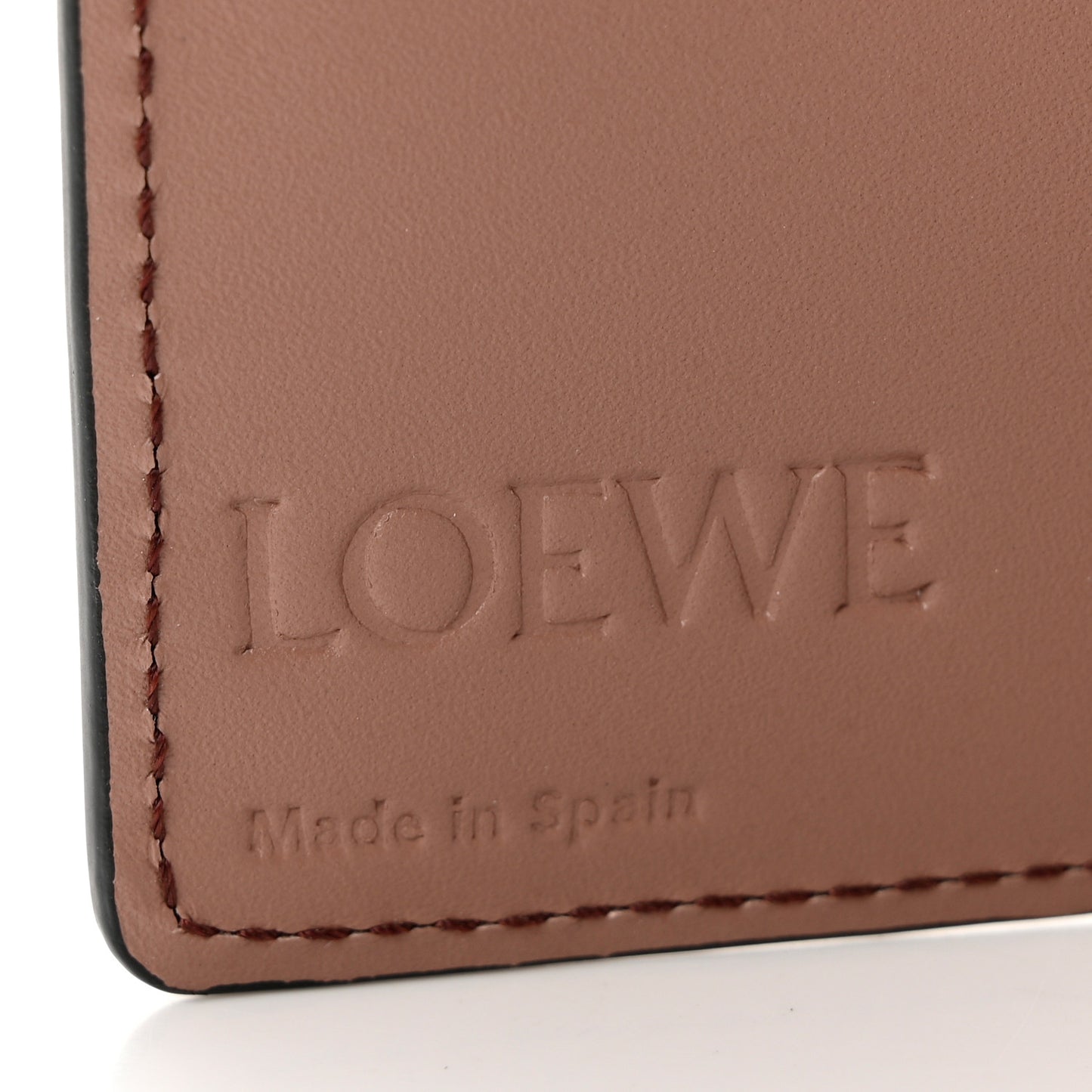 Calfskin Puzzle Zip Bi-Fold Wallet Dark Blush Dark Rust