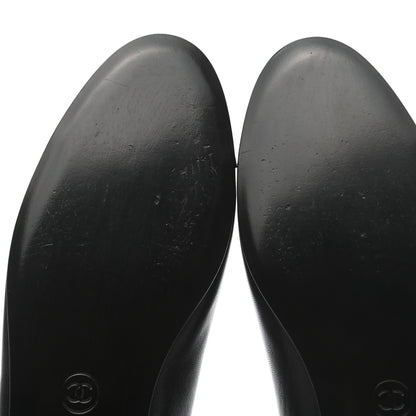 Chanel Lambskin Patent Cap Toe Ballerina Flats 39 Black 6 of 10