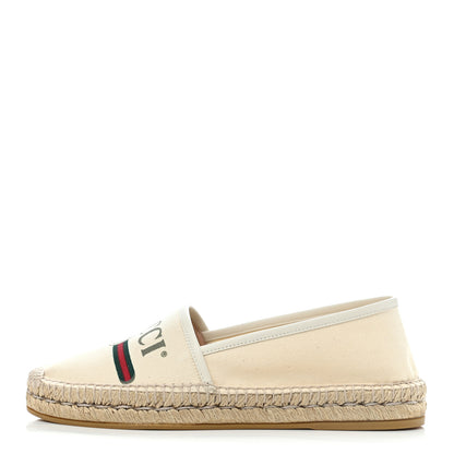 Gucci Canvas Logo Espadrilles 39 Greggio White 1 of 10