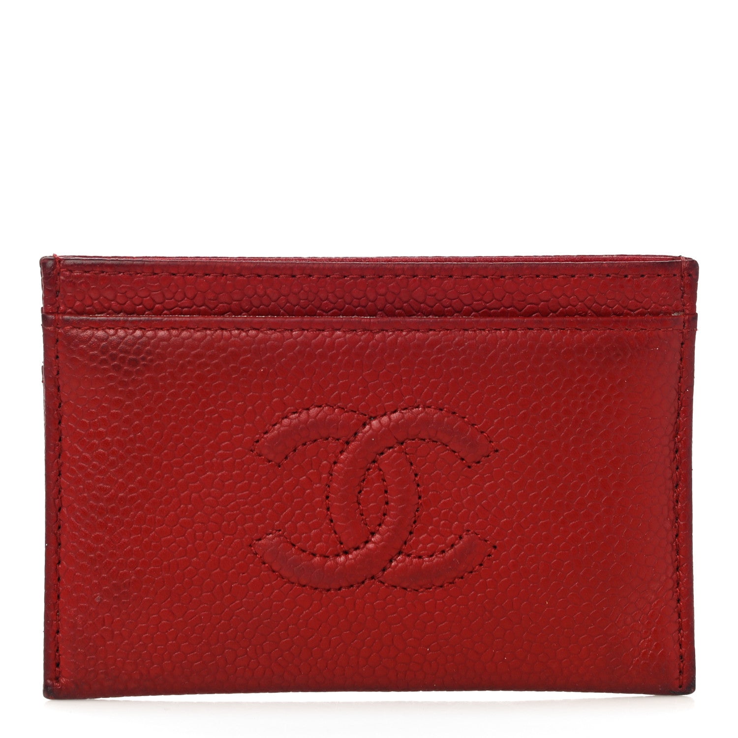 Chanel Caviar Timeless CC Card Holder Red 1 of 11