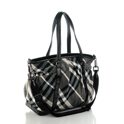 Burberry Nylon Beat Check Diaper Bag Black 3 of 8