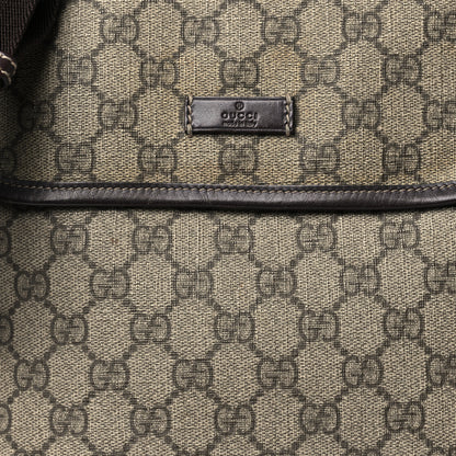 Gucci GG Supreme Monogram Selleria Calfskin Small Flap Messenger Bag Beige Ebony Cocoa Dark Chocolate 8 of 14