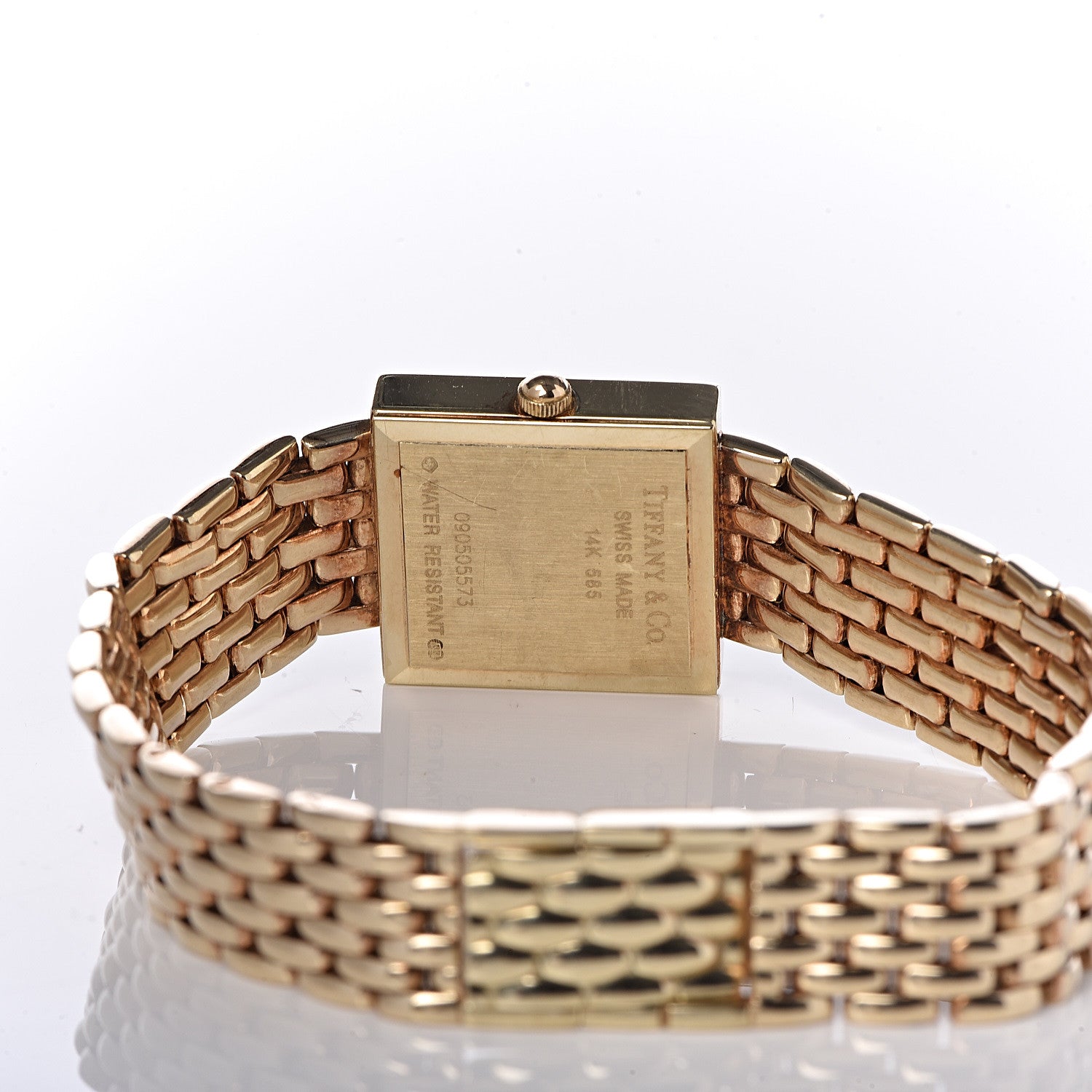 Tiffany 14K Yellow Gold Diamond Bezel 19mm Quartz Watch 5 of 6