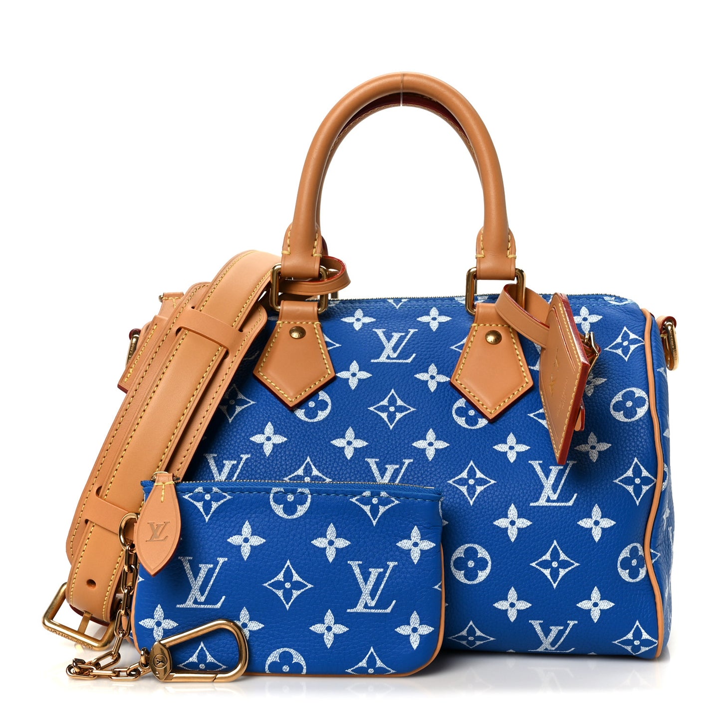 Calfskin Monogram Speedy P9 Bandouliere 25 Blue