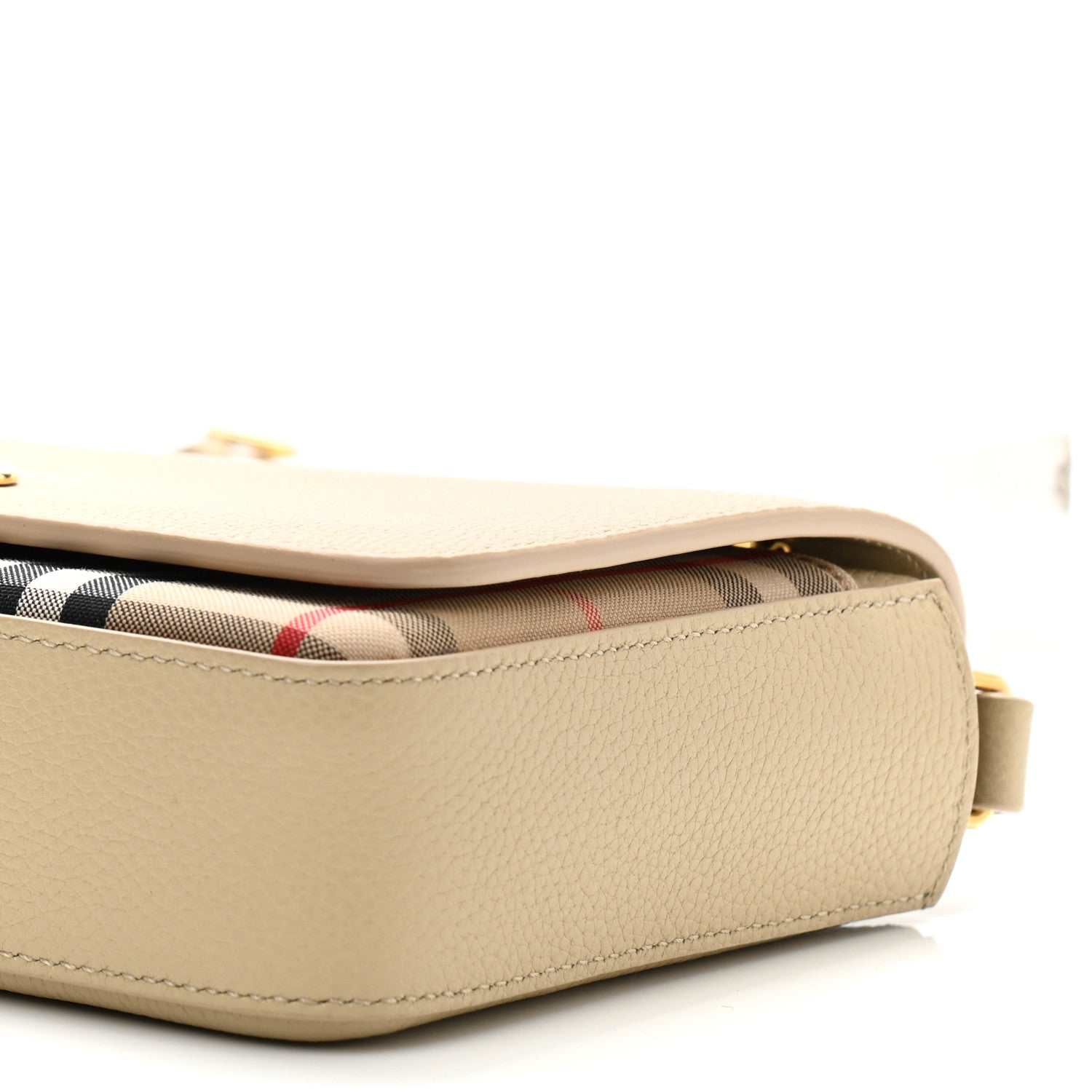Burberry Grainy Calfskin Vintage Check Hampshire Crossbody Beige 11 of 11