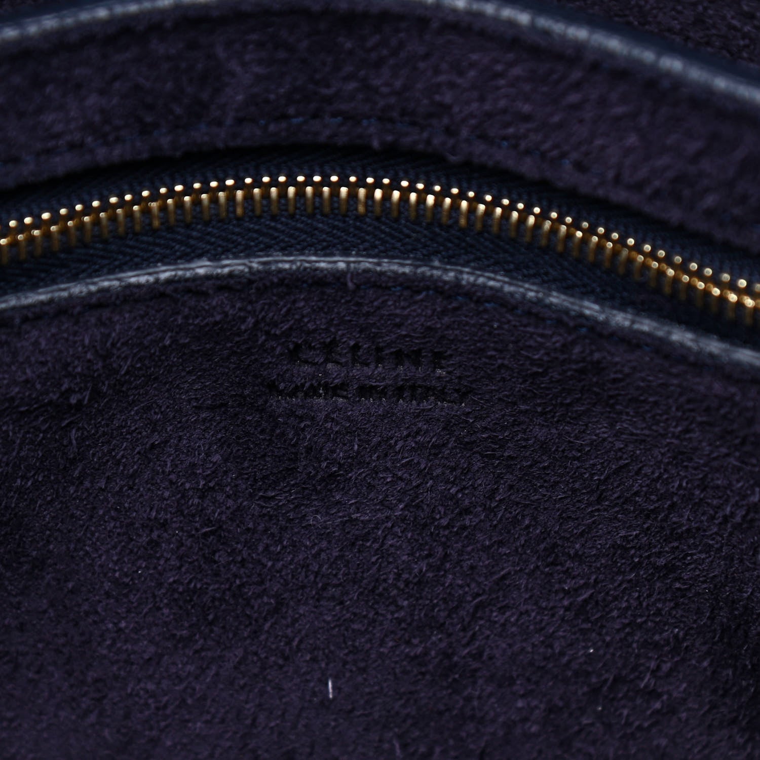 Celine Soft Grained Calfskin Sangle Bucket Bag Navy Blue 7 of 7