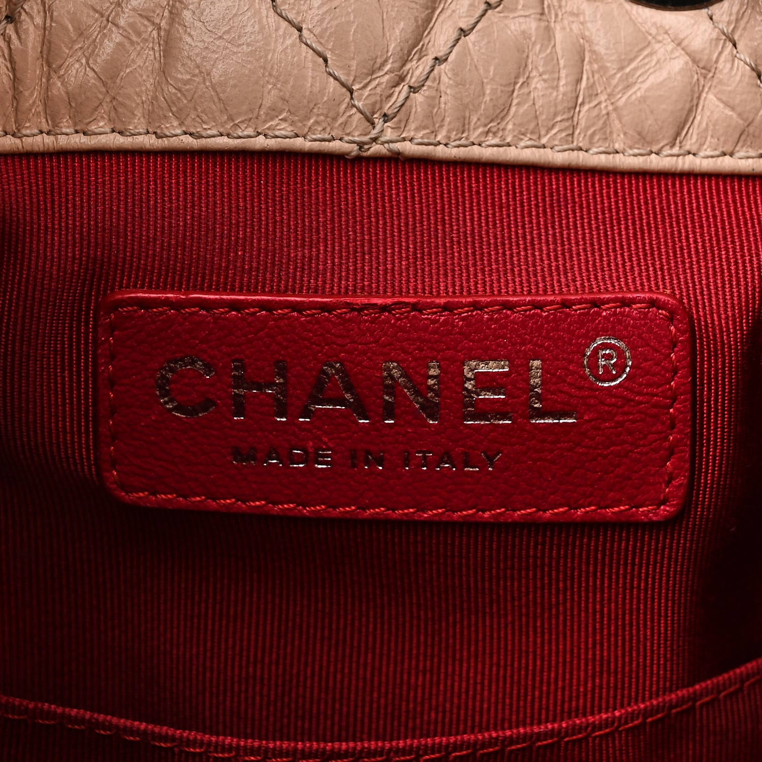 Chanel Aged Calfskin Quilted Small Gabrielle Backpack Beige Black 6 of 10