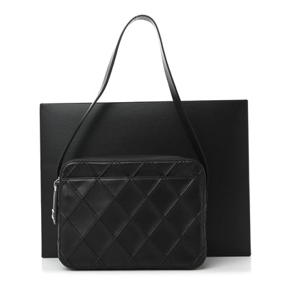 Chanel Lambskin Stitched Camera Case Black 12 of 12