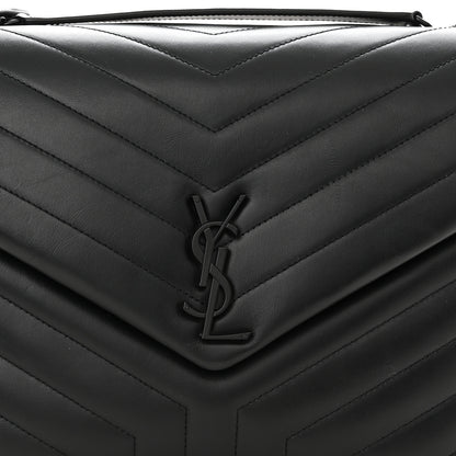 Saint Laurent Calfskin Y Quilted Monogram Monochrome Large Loulou Chain Satchel Black 9 of 11