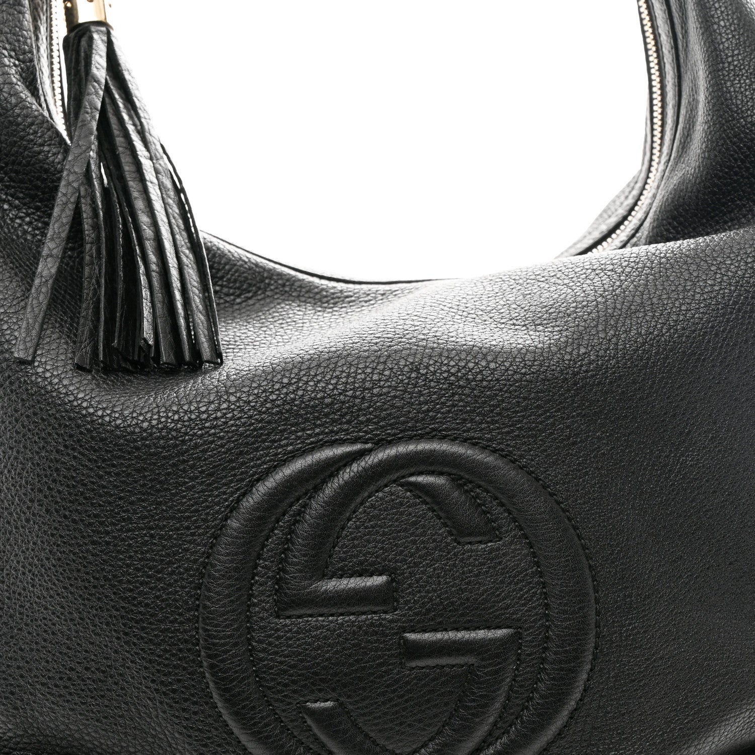 Gucci Pebbled Calfskin Medium Soho Chain Hobo Black 8 of 11