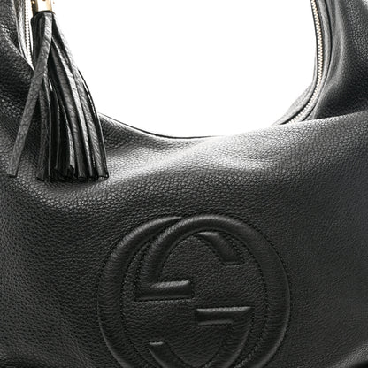 Gucci Pebbled Calfskin Medium Soho Chain Hobo Black 8 of 11