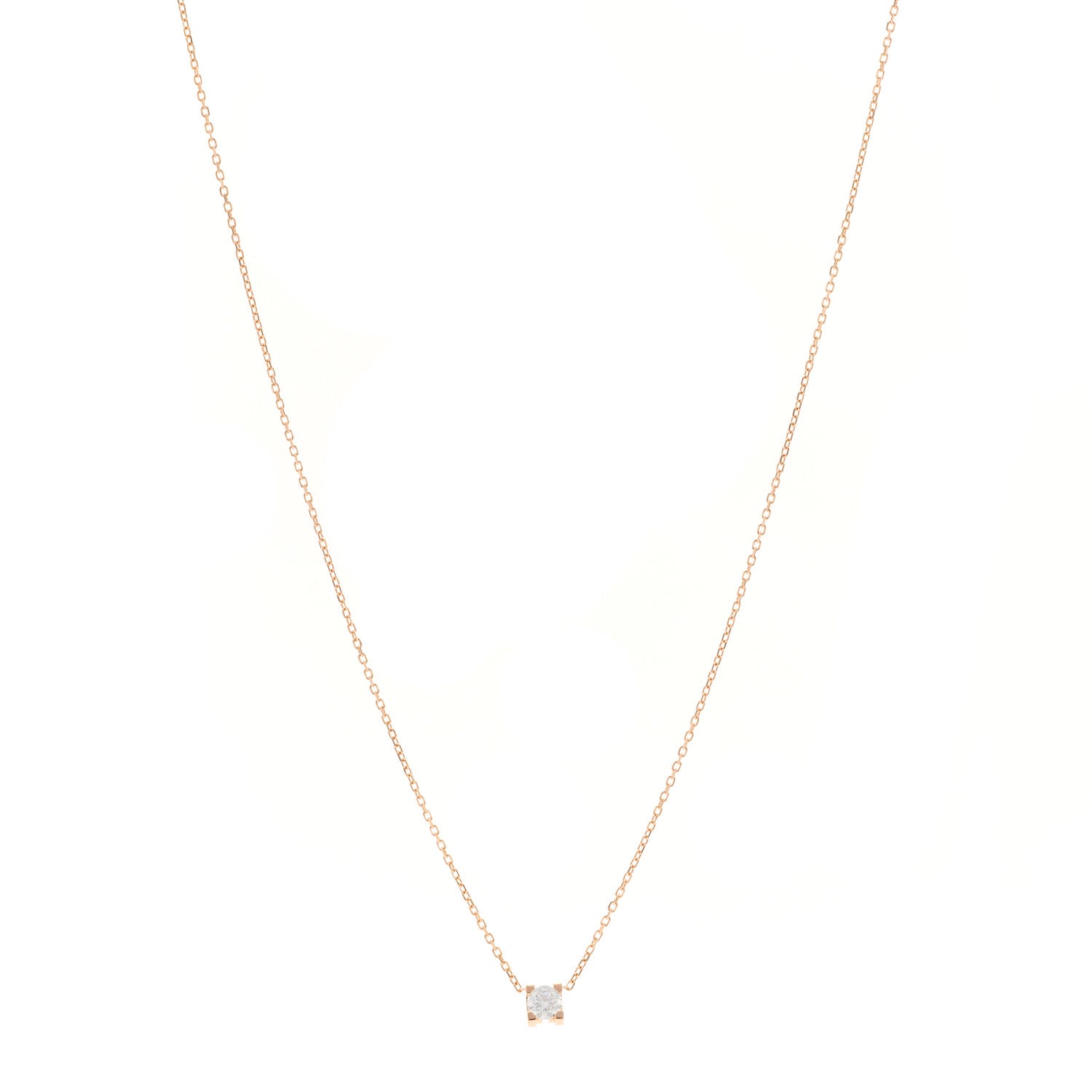 Cartier 18K Pink Gold Diamond .25ct C De Cartier Pendant Necklace 1 of 5