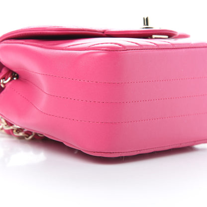 Chanel Lambskin Chevron Quilted Mini Square Flap Fuchsia 9 of 11