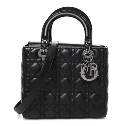 Christian Dior Lambskin Cannage Medium Lady Dior Black 1 of 10