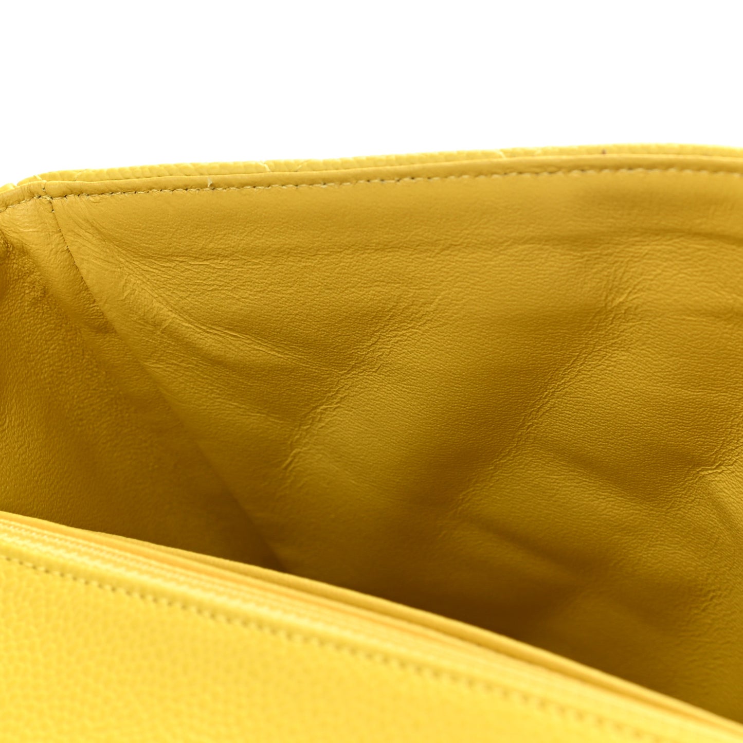 Caviar Quilted Jumbo Single Flap Yellow