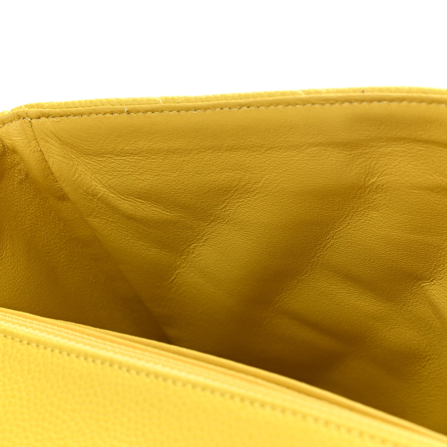 Chanel Caviar Quilted Jumbo Single Flap Yellow 11 of 11
