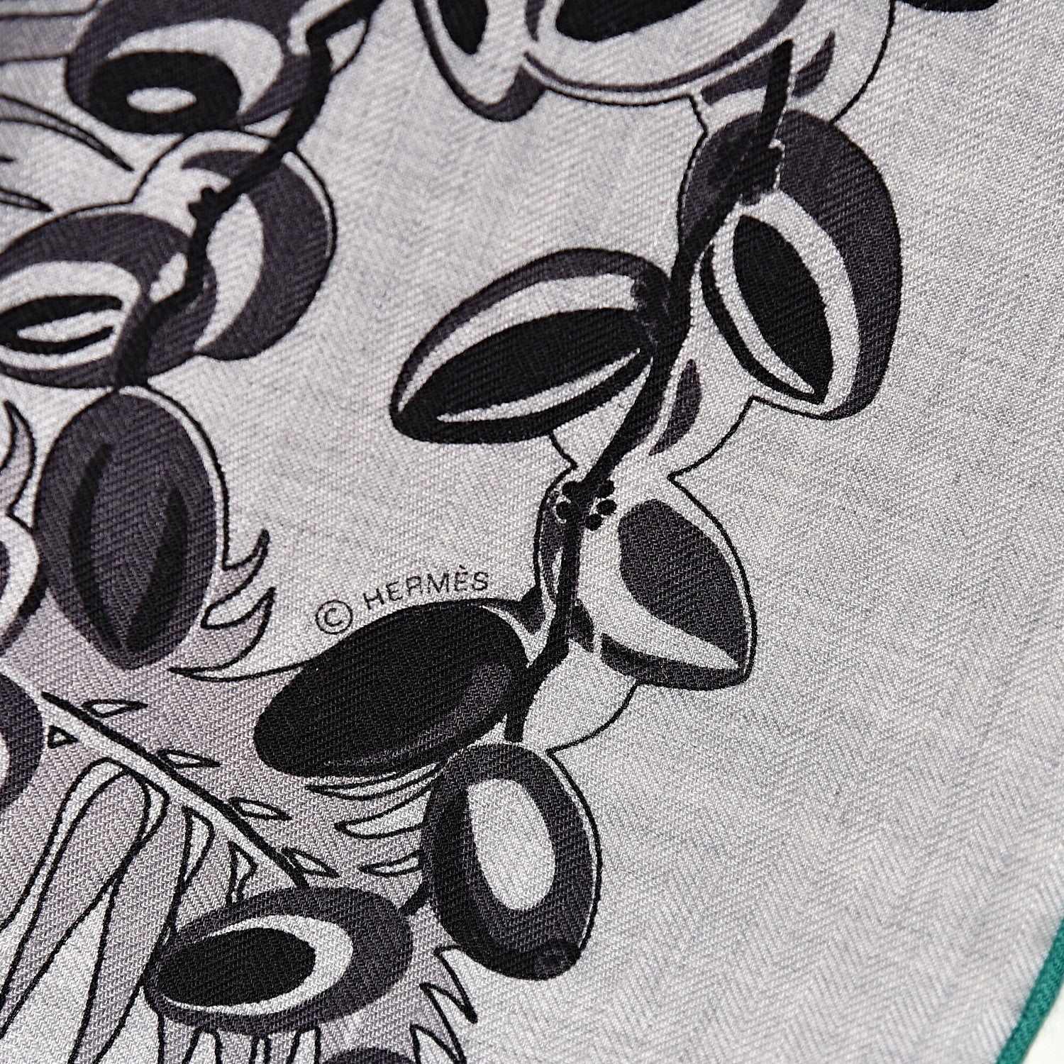 Hermes Cashmere Silk Mythiques Phoenix Coloriage Shawl 140 Gris Chine Black Vert 4 of 5